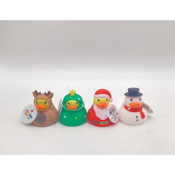 Target Set of 4 Winter Rubber Ducks Santa Claus Reindeer Christmas Tree Snowman - Picture 1 of 1